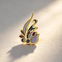 Badge métallique élégant personnalisé en émail dur, motif floral vintage, pour décoration de sac, souvenir du jardin botanique