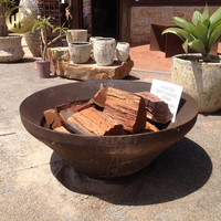 Demi-boule en acier corten, épaisseur 2 mm, chauffe-terrasse rond en métal