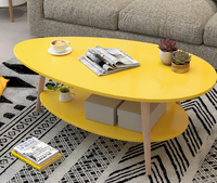 Table Basse à Double Plateau de Style Nordique, Simple et Moderne pour Petit Salon ou Balcon, Table d'Appoint Créative en Bois