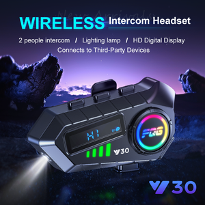 Y30 หมวกกันน็อคพลาสติก ABS อินเตอร์คอม แสงไฟสีสันสดใส ไร้สาย 6.0 ลดเสียงรบกวนอัจฉริยะ IPX6 กันน้ำ 15H ระยะเวลาใช้งาน - Product Image 2