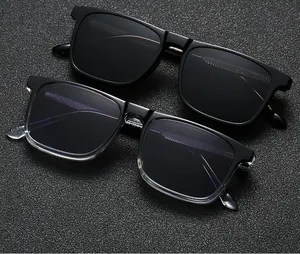 Nearsighted 안경 남성 2 1 자석 안경 프레임 교환 렌즈 선글라스 TR90 편광 자기 클립 안경