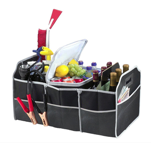 Multi-pocket black smart storage trunk organiser foldable car boot organizer