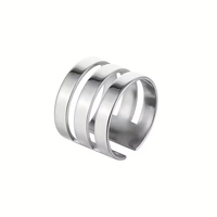 Neuer Modischer Maßgefertigter Edelstahl Mehrschichtiger Verstellbarer Ring mit Blanko-Gravur für Namen oder Buchstaben für Paar-Schmuck Großhandel