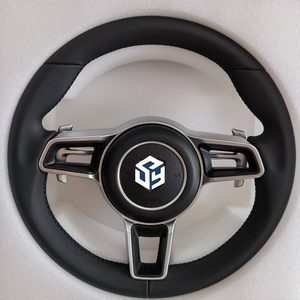 Volante de Alcantara Negro para Porsche <span class=keywords><strong>Macan</strong></span>, Taycan, Cayman, Boxster, Carrera 997, 911, 991, 987, 996, 718, Panamera, <span class=keywords><strong>Cayenne</strong></span> - Product Image 6