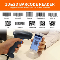 Escáner de Códigos de Barras Inalámbrico NORGEE HENEX de Alta Velocidad BT 1D 2D con Sensor CMOS, Escaneo Automático, 12 Horas de Escaneo Continuo, 2000mAh