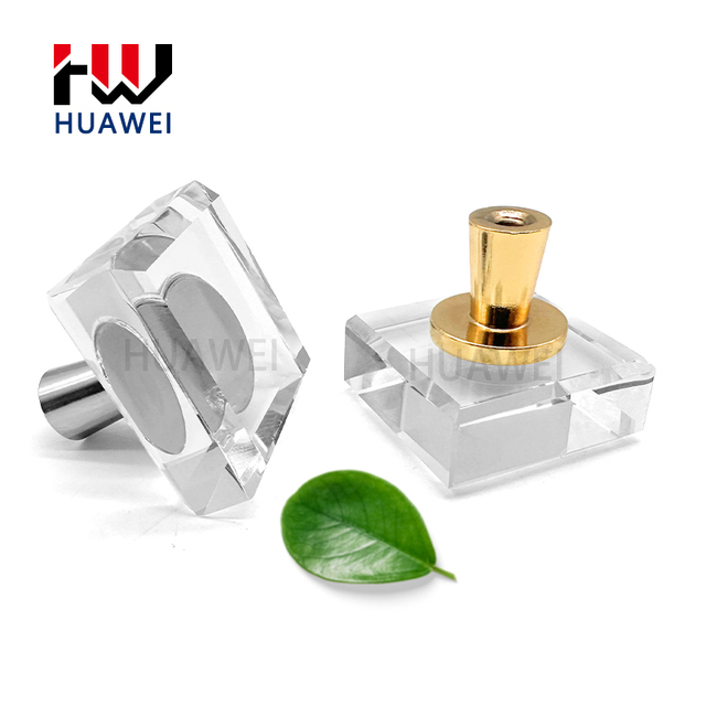 HUAWEI Cabinet Door Drawer Wardrobe Modern Luxury Single Hole Small Handle Crystal Glass Clear Handles Knob