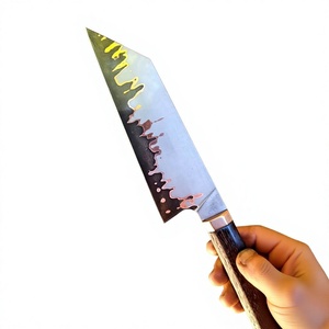 Juego de cuchillos de chef de acero al carbono con mango de madera, estilo japonés, de alta calidad, para uso en la cocina. - Product Image 5