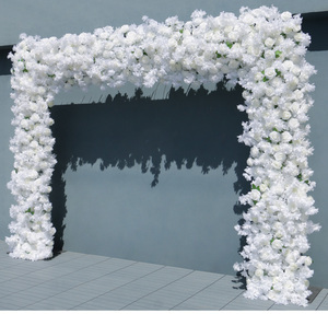 Rose blanche fleur de cerisier événement mariage arc déco accrocher fleur rangée Arrangement fête <span class=keywords><strong>Table</strong></span> pièce maîtresse boule florale rideau fleur - Product Image 2