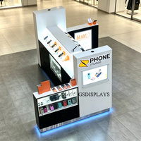 Kiosque de réparation de téléphones portables haut de gamme personnalisé pour centre commercial, avec écran numérique