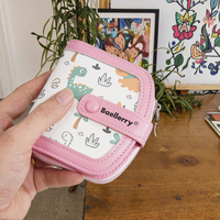 Billetera Pu Cuero Para Mujer Dama Carteira Feminina tempat kartu lucu dompet Mini kartun dinosaurus desainer Kawaii dompet koin