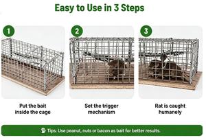 Trampa para Ratas Bestwin, Trampa de Metal Reutilizable con Alta Tasa de Captura, Control de Plagas en Interiores y Exteriores - Product Image 4