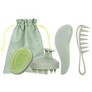 Cepillo de paja de trigo 100%, masajeador de dientes anchos respetuoso con <span class=keywords><strong>el</strong></span> medio ambiente, peine <span class=keywords><strong>para</strong></span> <span class=keywords><strong>cuero</strong></span> <span class=keywords><strong>cabelludo</strong></span>, Juego de cepillos <span class=keywords><strong>para</strong></span> desenredar <span class=keywords><strong>el</strong></span> cabello, cepillo de champú, peine de <span class=keywords><strong>huevo</strong></span>, herramienta de estilismo - Product Image 5