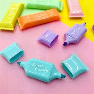 Marcadores Fluorescentes de Doble Punta en 6 Colores, Forma de Caramelo, Resaltadores - Product Image 2