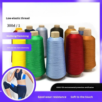 Fil à coudre en chenille polyester 300D écologique à faible élasticité, coloré, pour la finition de costumes et l'overlock