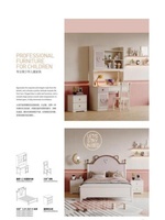 Ensemble de meubles pour enfants en bois massif de style crème, lits, bureaux, bibliothèques et armoires modernes multi-tailles pour l'école et la chambre