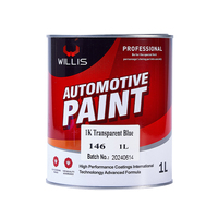 Couleur unie 1K Basecoat Revêtement automatique Peinture de voiture bleue transparente et réparation automobile Peinture en aérosol en résine acrylique
