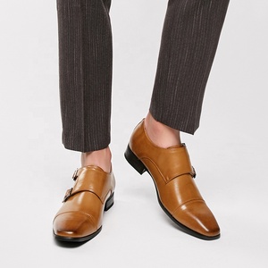 Dropshipping Custom Logo Brown Genuine Leather Men's Wedding Dress Shoes &amp; Oxfords <strong>Rubber</strong> Solid Casual Formal Designer <strong>Loafers</strong> - Product Image 3