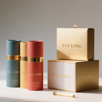 Boîte cylindrique de luxe biodégradable cosmétique huile essentielle soins de la peau tube de thé carton rond tube de papier boîte d'emballage pour lâche