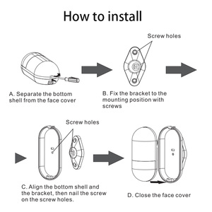 Không dây <span class=keywords><strong>PIR</strong></span> Tường Gắn Detector với <span class=keywords><strong>Pet</strong></span> Khả Năng Miễn Dịch 433/868 MHZ Với pin Chỉ Số Thấp - Product Image 4