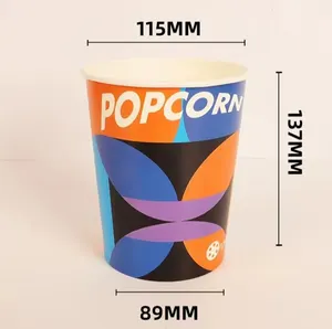 Wholesale Popcorn Bucket Disposable Popcorn Cup Thickened Cinema Fried Chicken Snacks Jumbo Paper Cup Bucket