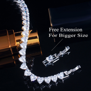 Simplicity CZ Zircon Crystal <strong>Pure</strong> White Love Heart Splicing Chain Necklace for Women Appointment Bridal Jewelry - Product Image 5