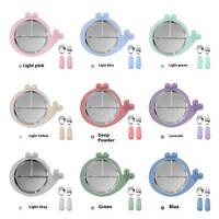 Assiettes pour tout-petits en acier inoxydable avec manchons d'aspiration amovibles en silicone pour chaises hautes pour bébés, ensemble cuillère et fourchette