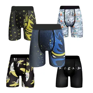 Boxer imprimé couleur pour homme, sous-vêtement de course à pied, Fitness, sport, allongé