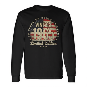 T-shirt vintage a maniche lunghe con bandiera degli Stati Uniti del 1965, edizione limitata 60 anni di fantastica esperienza - Product Image 2