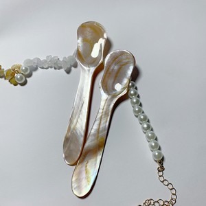 ช้อนไข่มุกน้ำจืดธรรมชาติ ช้อนเล็กสำหรับกาแฟ ไอศกรีม ของหวาน ช้อนสำหรับตักผง - Product Image 3