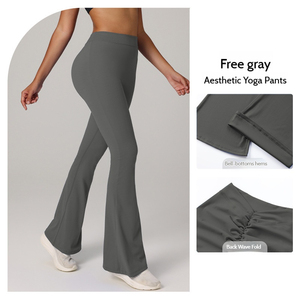 Leggings de yoga pour femmes, pantalons de fitness confortables, pantalons évasés avec logo personnalisé, pantalons de yoga et de pilates - Product Image 2