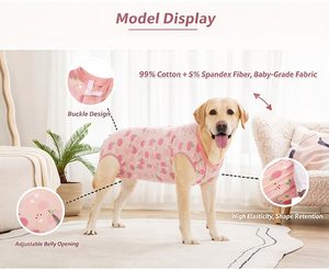 Baju Pemulihan Anjing Grosir Motif Kartun, Baju Operasi Hewan Peliharaan <span class=keywords><strong>Anti</strong></span> Jilatan, Onesie Anjing untuk Perlindungan Luka Pasca Operasi - Product Image 2