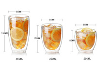 Tasse en verre transparente à Double paroi de luxe tasse à café isolée pour thé Latte lait whisky tasse pour cuisine salle à manger salon