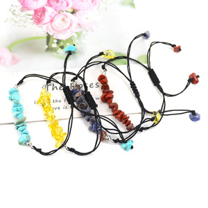 Bracelet d'amitié en pierres naturelles concassées, améthyste, agate, cristal <span class=keywords><strong>rose</strong></span>, œil <span class=keywords><strong>de</strong></span> <span class=keywords><strong>tigre</strong></span>, tressé, réglable, vente en gros - Product Image 5