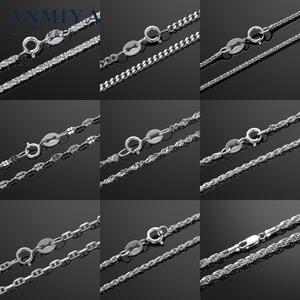 Anmiya 925 Sterling Bạc hip hop Chuỗi vòng cổ chiều dài khác nhau dày Cuba liên kết chuỗi trang sức nam làm phụ kiện thời trang - Product Image 3