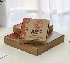 Caja de <span class=keywords><strong>Pizza</strong></span> de Papel Kraft Personalizada de 6, 7 y 8 Pulgadas, Caja de Embalaje Ecológica para Llevar, Impresión de Logotipo al por Mayor, Cartón de Grado Alimenticio - Product Image 2