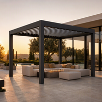 Pavillon en aluminium à toit bioclimatique réglable pour restaurant extérieur, jardin, terrasse