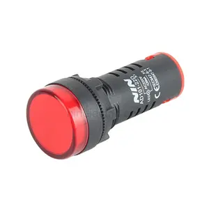 NIN 22mm प्लास्टिक उपकरण संकेत दीपक लाल एलईडी सूचक प्रकाश 12v 24v मिनी पायलट लैंप का नेतृत्व किया