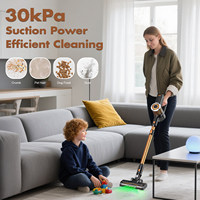 Aspirateur balai sans fil avec filtre HEPA, moteur sans balais, humide/sec, 3-en-1, portatif, pour sols durs