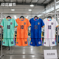 Ensemble de maillots de football personnalisés pour adultes, sublimation, bleu ciel, blanc, coupe géométrique, respirant, extensible dans quatre directions, séchage rapide, 100% polyester