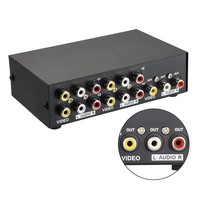 Yeni Çift Yönlü AV RCA Ses Video Anahtarı Dönüştürücü 4 Giriş 1 Çıkış Monitörler için USB KVM Anahtarı Metal Siyah