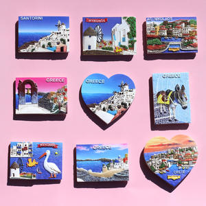Grèce <span class=keywords><strong>Santorin</strong></span> Crète Mykonos Souvenir Réfrigérateur Aimant Lot Villes Bateau En Forme De Réfrigérateur Aimants Aimants Pour Réfrigérateur Grèce - Product Image 3