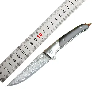 OEM оптовая продажа уличный карманный нож на заказ damascus vg10 охотничий нож с кожаными ножницами