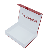 Boîte cadeau de luxe en carton blanc avec logo personnalisé, emballage de forme de livre, boîte cadeau magnétique en papier cartonné de qualité supérieure