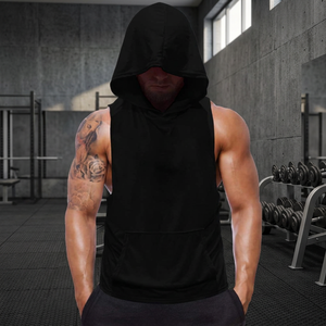 <b>Men's</b> Summer Breathable Knitted Mesh Hooded Sleeveless <b>Gym</b> <b>Vest</b>-Quick-Dry <b>for</b> Basketball & Running Wholesale Rate OEM Custom - Product Image 3