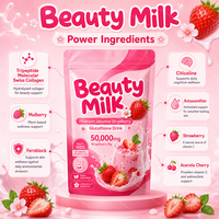 Beauty Milk Collageen Poederdrank Glutathion Beauty Supplement Fruit Smaken Groothandel OEM ODM Private Label Merk Fabrikant