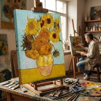 Peinture à l'huile Art Déco blanche 100% faite à la main, sur toile de coton 450 GSM, format personnalisé, en rouleau, pour la maison, Chine, vente en gros et dropshipping