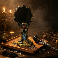 Miroir en Obsidienne Magique en Gros - Pièce d'Altar Esthétique Sombre pour la Divination et la Méditation