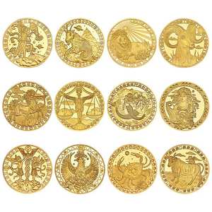 Monete da Collezione Personalizzate dei 12 <span class=keywords><strong>Segni</strong></span> Zodiacali Placcate in Oro - Product Image 1