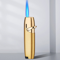 Briquet à cigare miniature en métal, vente en gros d'usine, logo et couleurs personnalisés, coupe-vent, torche à jet unique au butane, briquet à cigarettes
