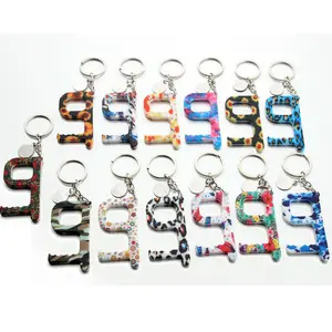 Latest Acrylic Self Defense Keychains Auto Door Opener Holder Tool Acrylic no touch key ring Keychain